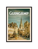 Guingamp - Place du Centre - Poster affiche – image encadrée