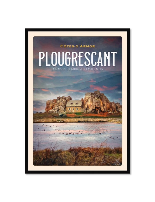 Plougrescant - Castel Meur - Poster affiche – image encadrée