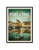 Pont-L'Abbé - Quai Saint Laurent - Port de Plaisance - Poster affiche – image encadrée