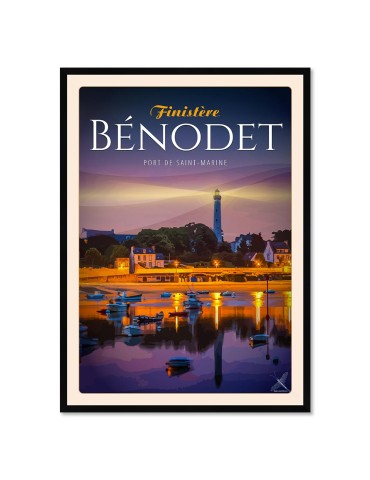 Bénodet - Port de Sainte Marine - Poster affiche – image encadrée