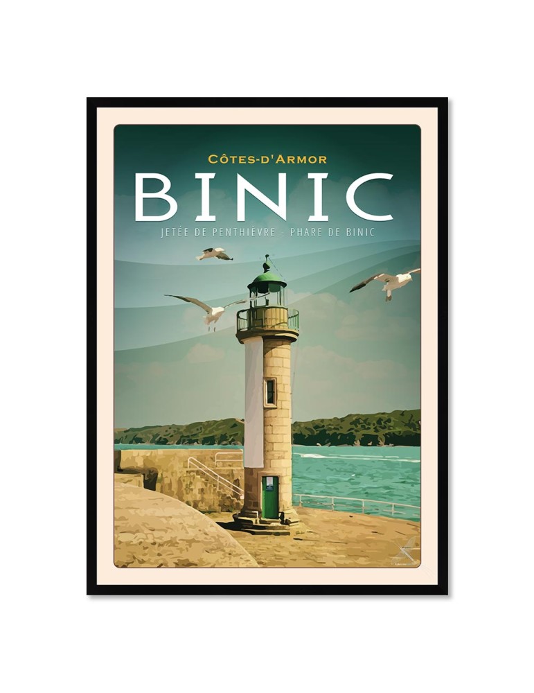 Binic - La jetée de Penthièvre - Poster affiche – image encadrée