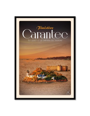 Carantec - L'Île Louët "Château du Taureau" - Poster affiche – image encadrée