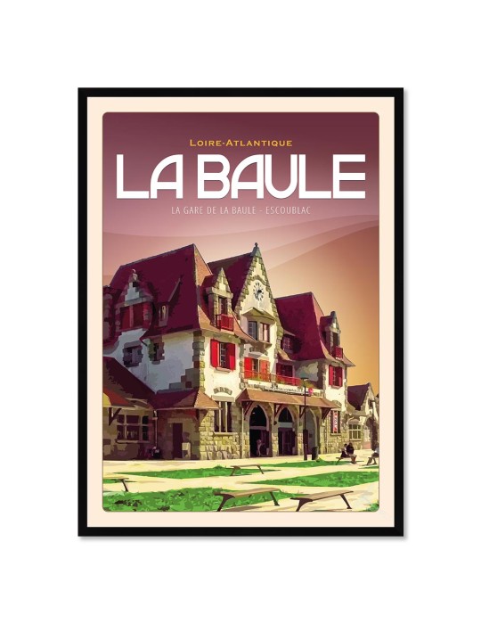 La Baule - Gare de La baule-Escoublac - Poster affiche – image encadrée