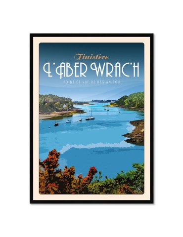 L'aber Wrach Point de vue de Beg-An-Toul – Poster affiche – image encadrée