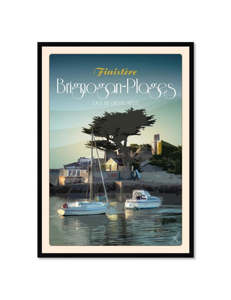Brignogan-Plages Cale de Castel Régis – Poster affiche – image encadrée