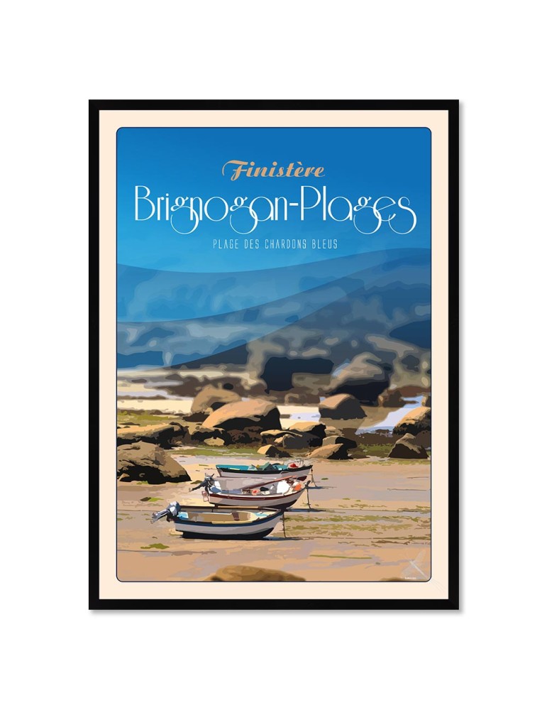 Brignogan-Plages Plage des Chardons Bleus – Poster affiche – image encadrée