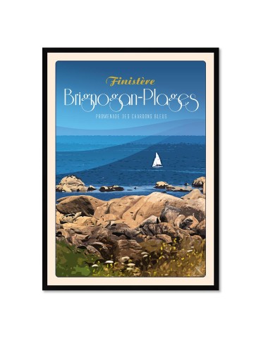 Brignogan-Plages Promenade des Chardons Bleus – Poster affiche – image encadrée