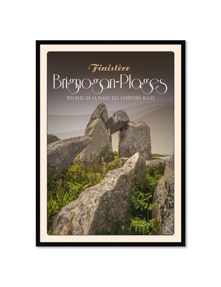Brignogan-Plages Rochers des Chardons Bleus – Poster affiche – image encadrée