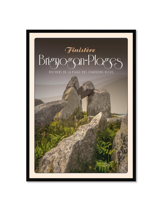 Brignogan-Plages Rochers des Chardons Bleus – Poster affiche – image encadrée