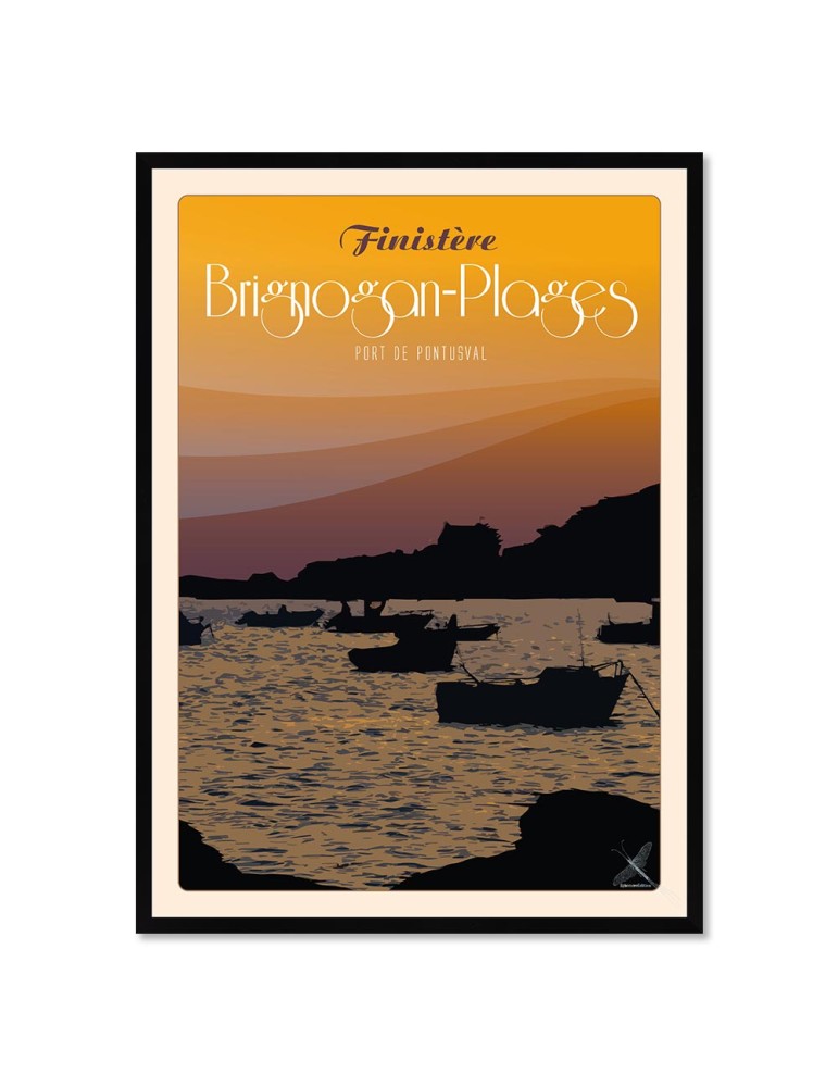 Brignogan-Plages Port de Pontusval – Poster affiche – image encadrée