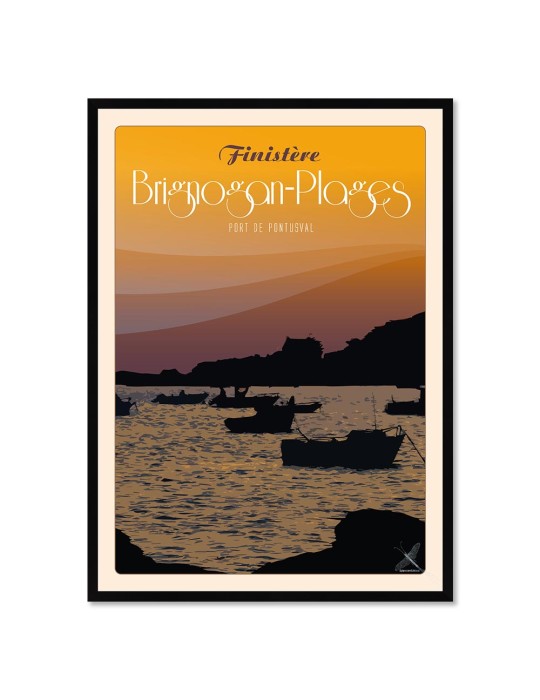 Brignogan-Plages Port de Pontusval – Poster affiche – image encadrée