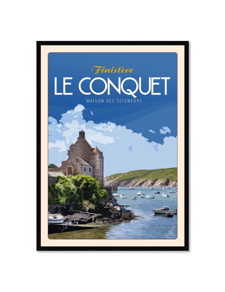 Le Conquet La Maison des Seigneurs "Mer" – Poster affiche – image encadrée