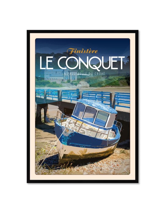 Le Conquet La Passerelle de Croaë – Poster affiche – image encadrée