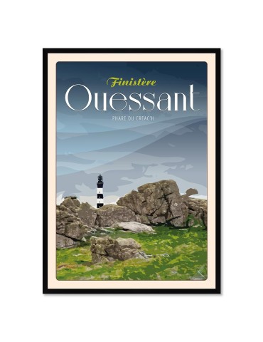 Ouessant Phare du Créac'h - Poster affiche – image encadrée