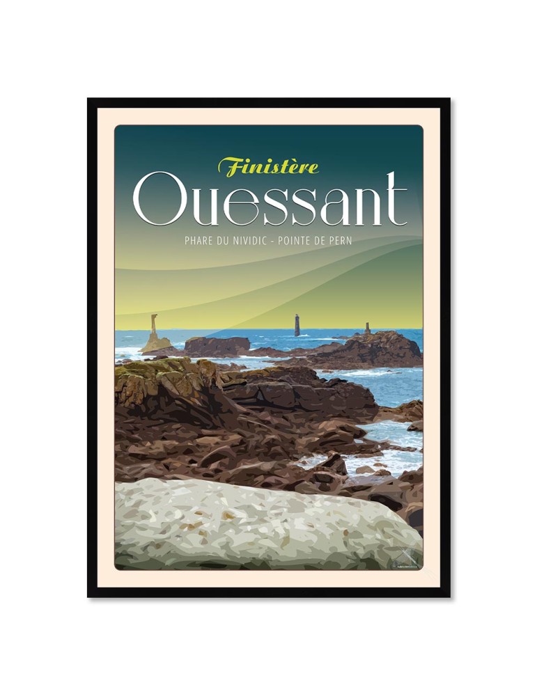 Ouessant Pointe du Pern - Poster affiche – image encadrée