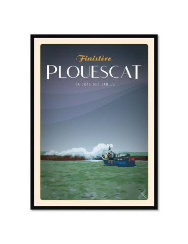 Plouescat La Côte des sables - Poster affiche – image encadrée