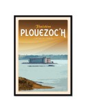 Plouezoc'h Le Château du Taureau - Poster affiche – image encadrée