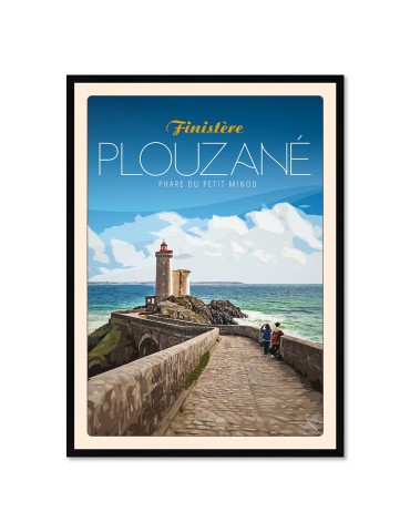 Plouzané Phare du Petit Minou - Poster affiche – image encadrée