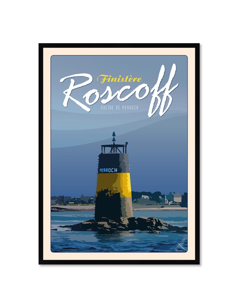 Roscoff Balise Perroch - Poster affiche – image encadrée