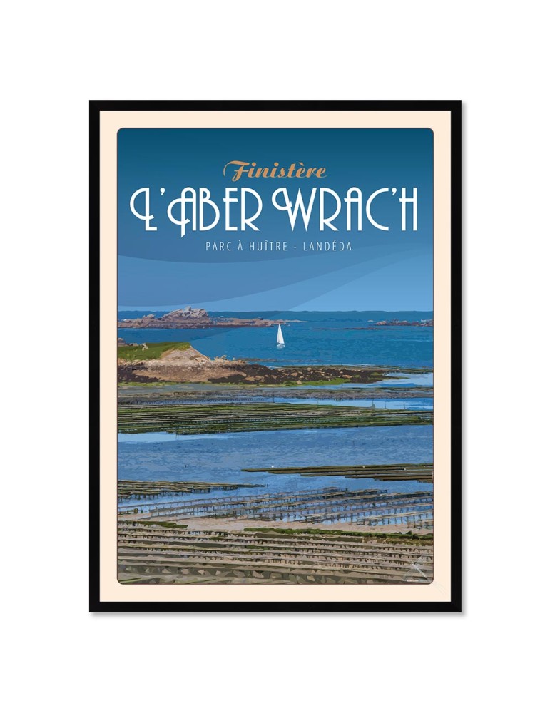 L'Aber Wrach'h Parc à huitres - Poster affiche – image encadrée