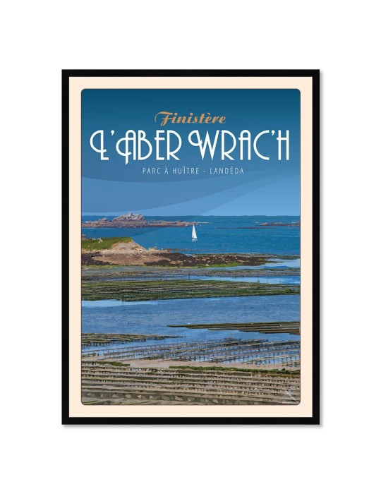 L'Aber Wrach'h Parc à huitres - Poster affiche – image encadrée