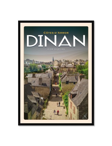 Dinan - Rue du Jerzual - Poster affiche – image encadrée
