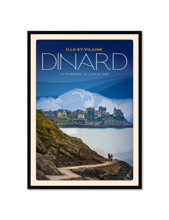 Dinard - La Promenade du Clair de Lune - Poster affiche – image encadrée