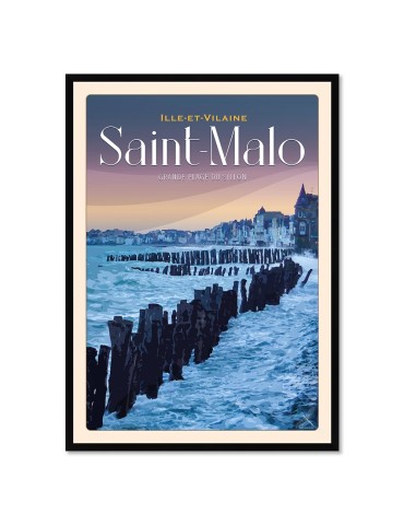 Saint-Malo - Plage du Silllon - Poster affiche – image encadrée