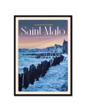 Saint-Malo - Plage du Silllon - Poster affiche – image encadrée