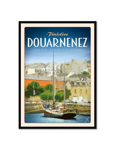 Douarnenez - Anna Rosa, Port musée - Poster affiche – image encadrée