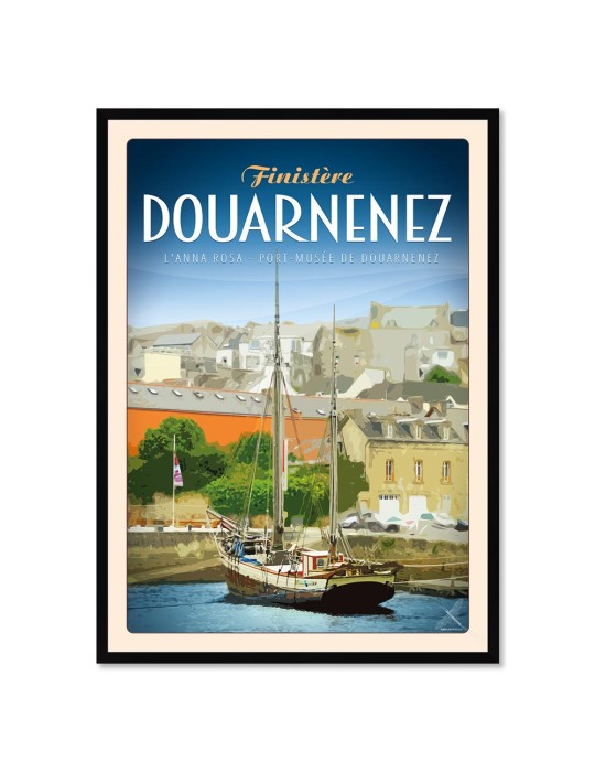 Douarnenez - Anna Rosa, Port musée - Poster affiche – image encadrée