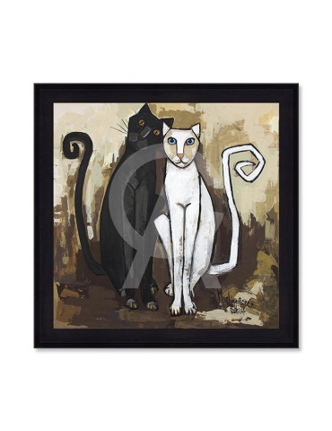 Couple Chat Noir & Blanc 1 – Martine Gonnin