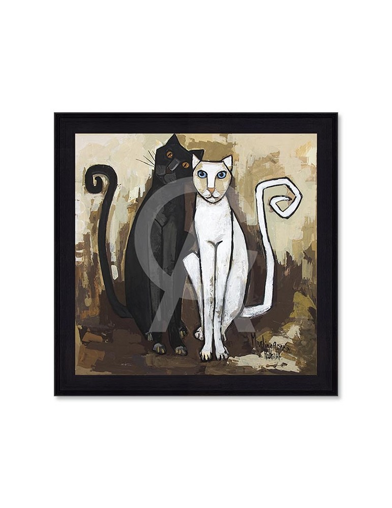 Couple Chat Noir & Blanc 1 – Martine Gonnin