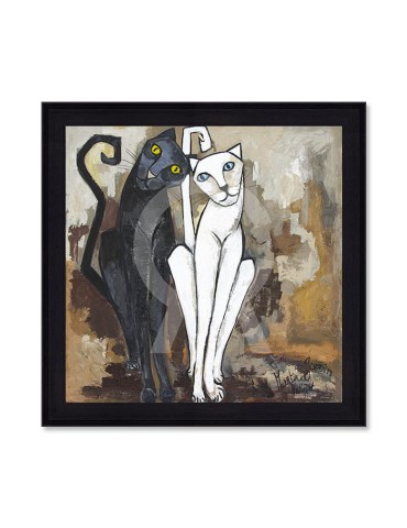 Couple Chat Noir & Blanc 2 – Martine Gonnin