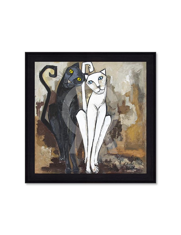 Couple Chat Noir & Blanc 2 – Martine Gonnin
