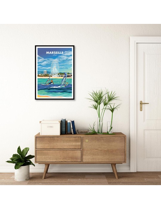 Marseille Le Prado – Poster affiche – image encadrée