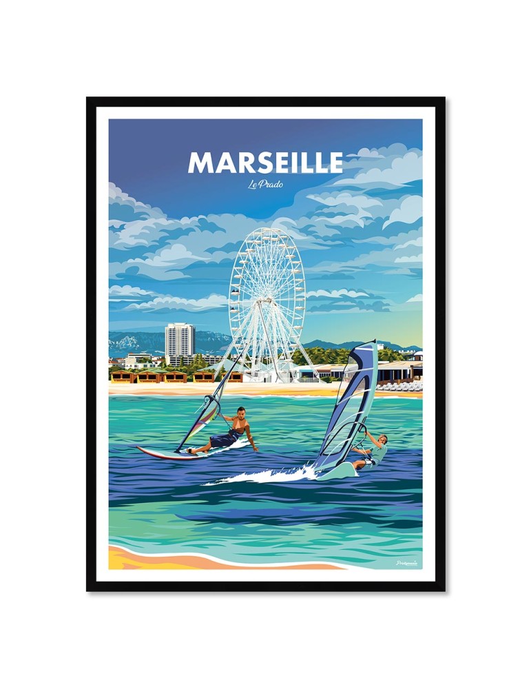 Marseille Le Prado – Poster affiche – image encadrée