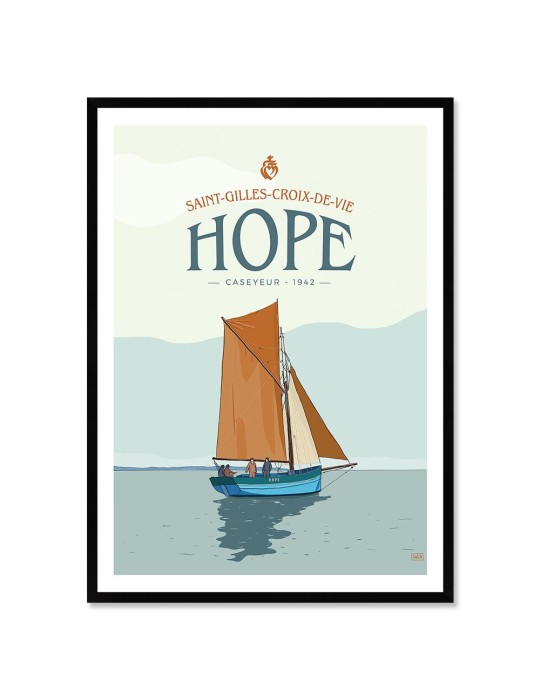 Hope - Saint Gilles Croix de vie – Poster affiche – image encadrée