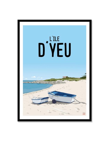 Ile d'Yeu plage – Poster affiche – image encadrée