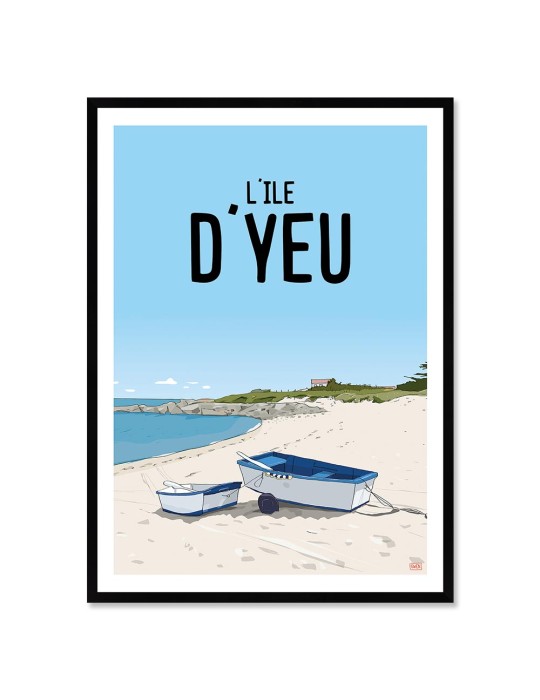 Ile d'Yeu plage – Poster affiche – image encadrée