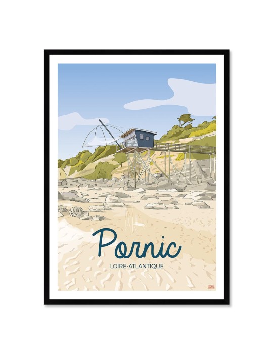 Pornic - Loire Atlantique – Poster affiche – image encadrée