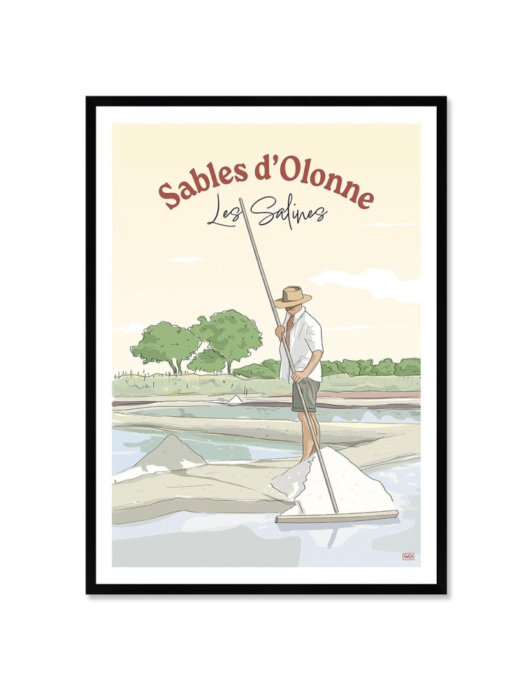 Sables d'Olonne - Les Salines – Poster affiche – image encadrée