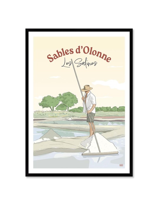 Sables d'Olonne - Les Salines – Poster affiche – image encadrée