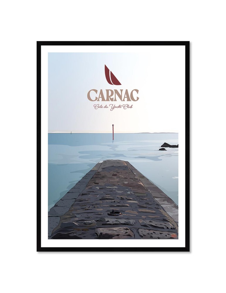 Carnac - Cale du Yacht Club – Poster affiche – image encadrée