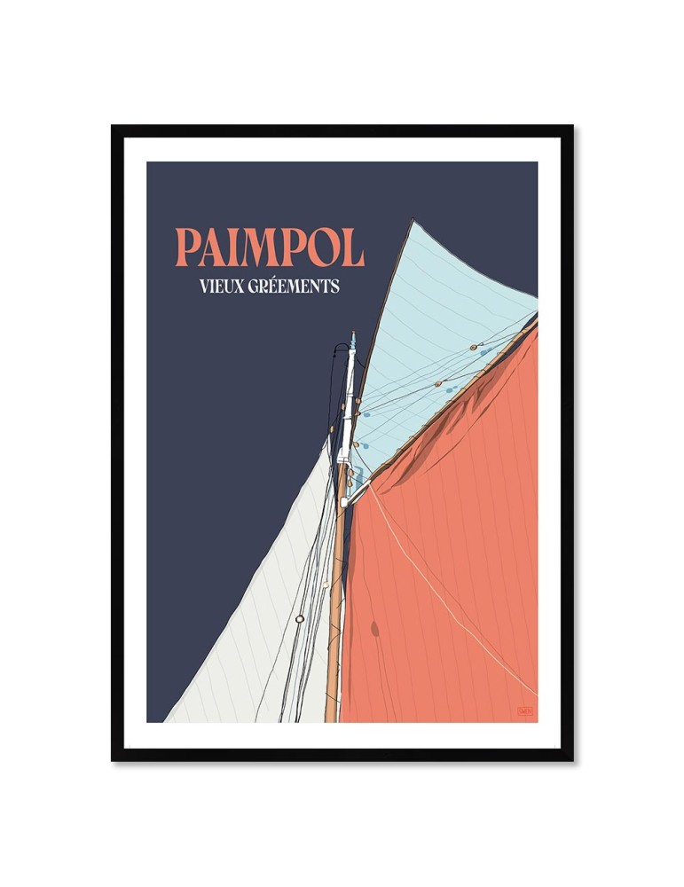 Paimpol - Vieux gréments – Poster affiche – image encadrée