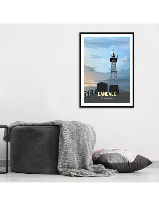 Cancale - Feu de la houle – Poster affiche – image encadrée