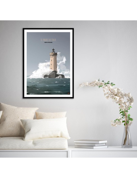 Le Phare du Four - Mer d'Iroise – Poster affiche – image encadrée