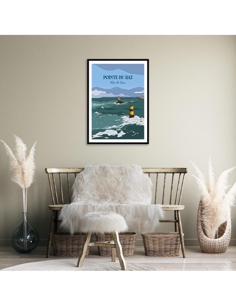 Pointe du Raz - Raz de Sein – Poster affiche – image encadrée