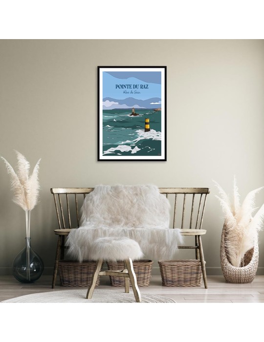 Pointe du Raz - Raz de Sein – Poster affiche – image encadrée