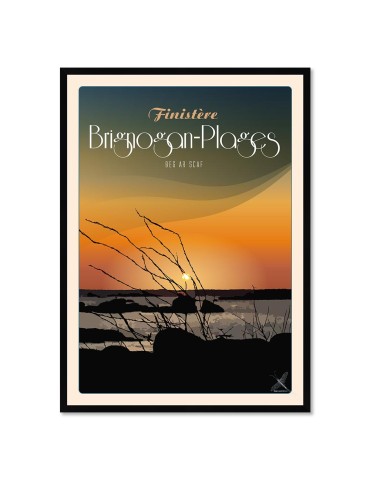 Brignogan-Plages Beg Ar Scaf - Poster affiche – image encadrée